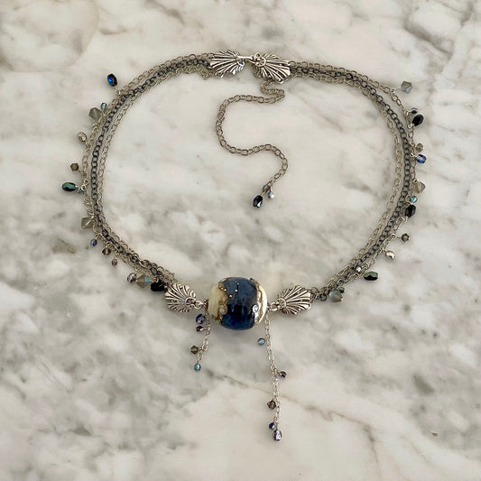 Ocean Soltice / beachlove® Crystal, Glass & Silver Necklace / One of a Kind