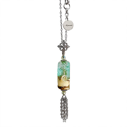 Arpaia Positano beachlove glass & silver tassel pendant necklace