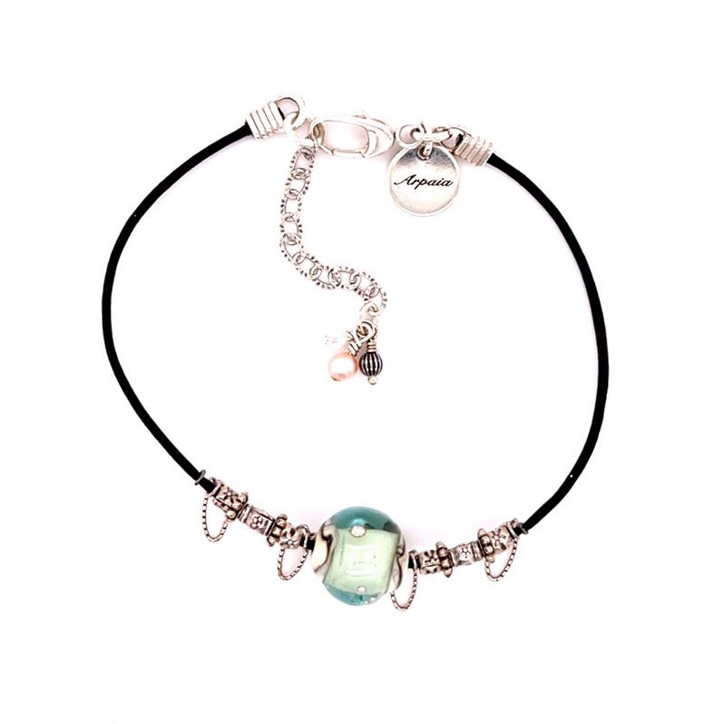 Handmade glass Rockport beachlove bracelet / Kimberly Arpaia