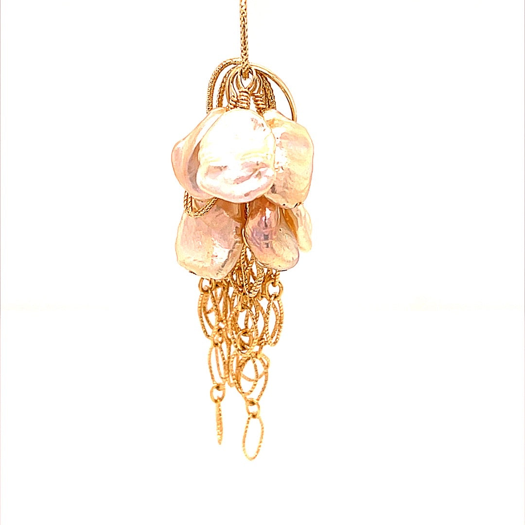 Closeup Golden Sunset Keshi Pendant / Arpaia beachlove