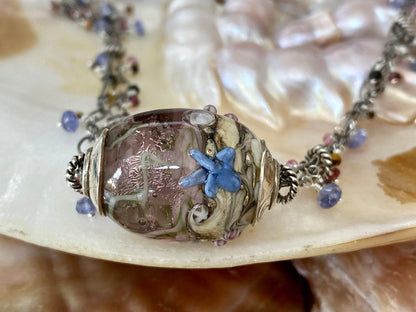 Purple Sand Beach Necklace by Kimberly Arpaia / Closeup of Glass Bead