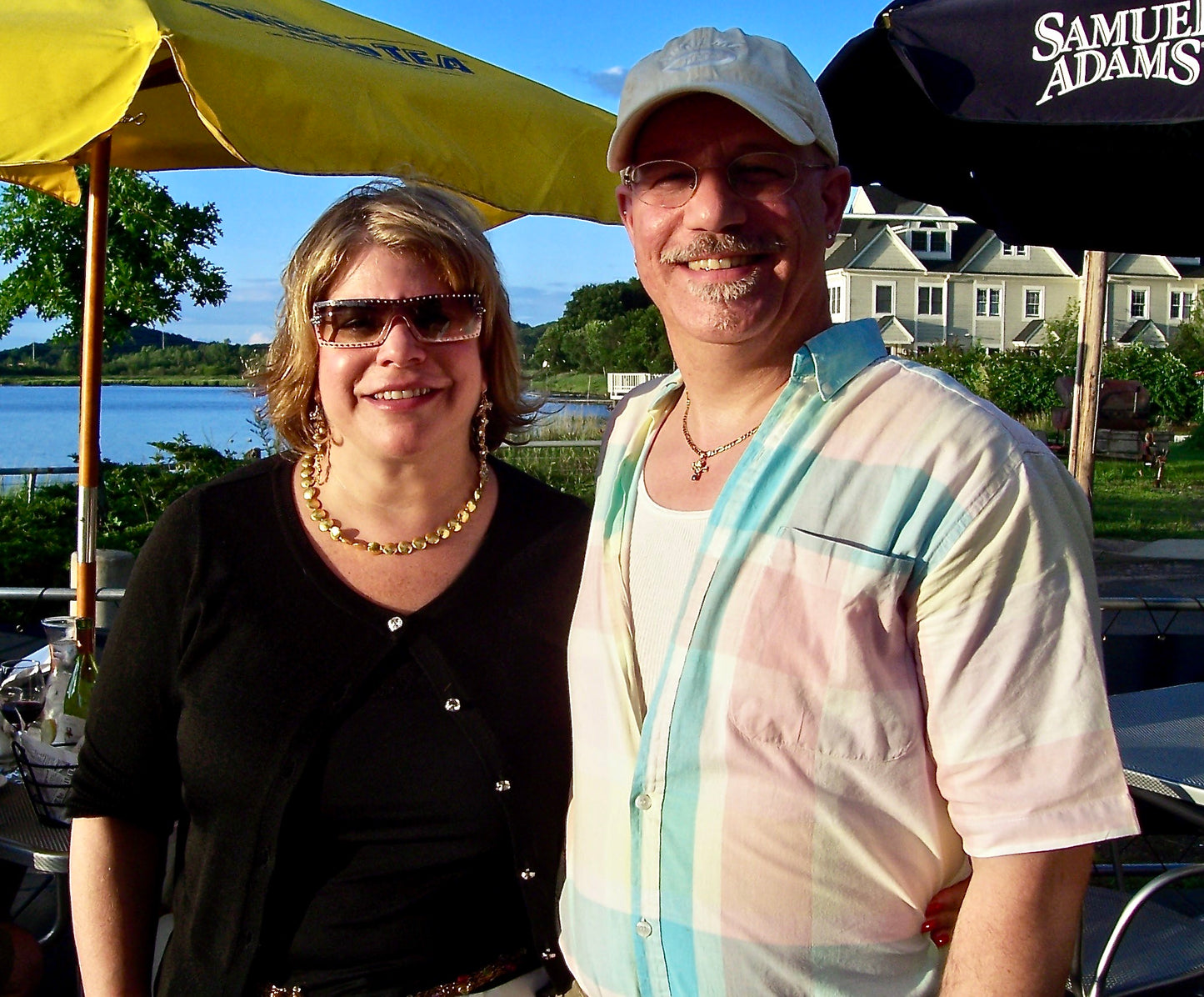 The designer Kimberly Arpaia with her mentor in the jewelry trade, Goldsmith Robert Lang. On the riverfront in New Haven, CT.