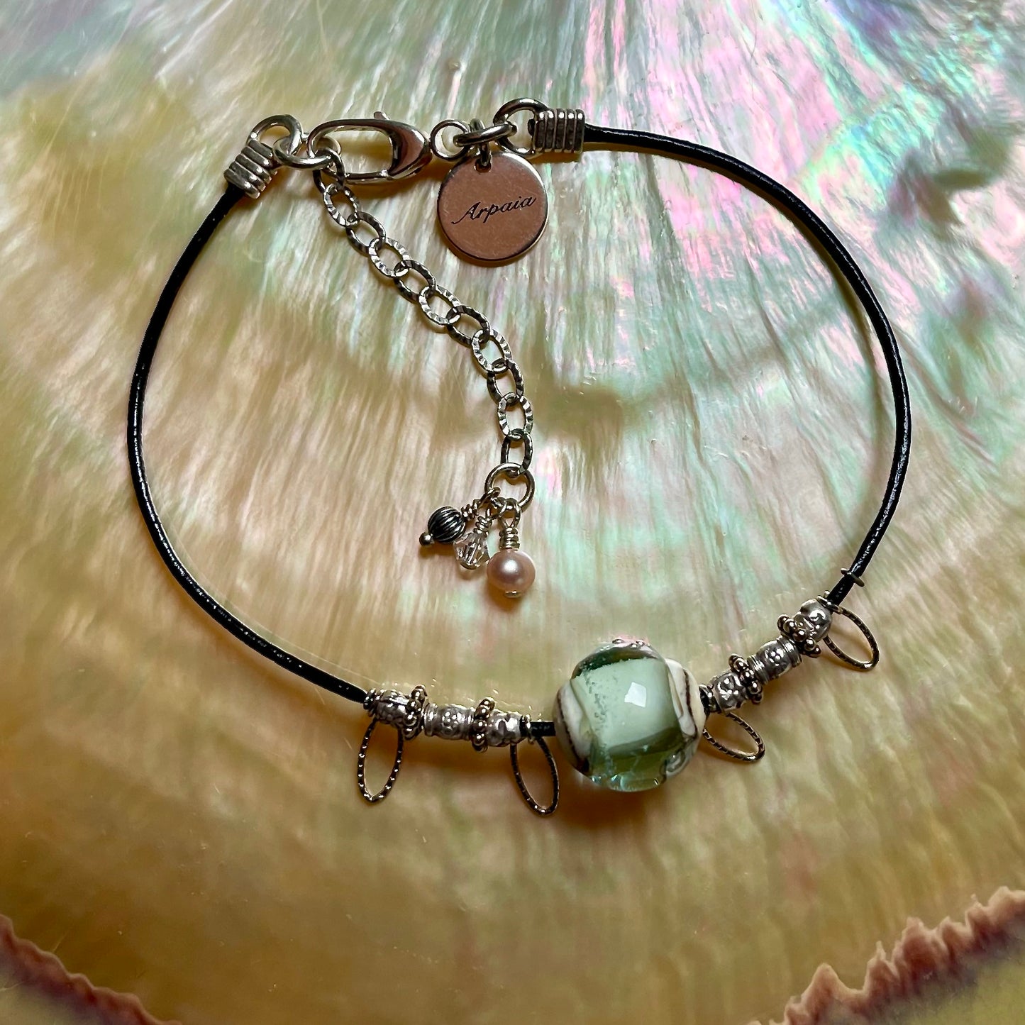 Handmade glass Rockport beachlove bracelet / Kimberly Arpaia