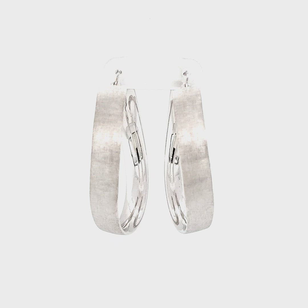 Video Frosted Ice Sterling Silver Hoop Earrings / Arpaia beachlove